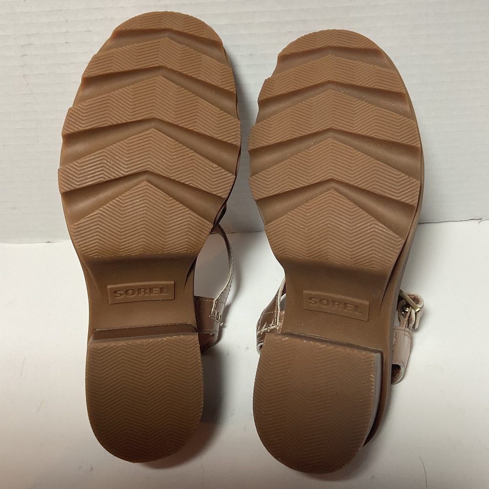 Sorel Rose Gold Metallic Chunky Heel Sandals - Picture 7 of 12